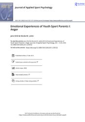 Emotional Experiences of Youth Sport Parents I: Anger