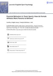 Parental Behaviors in Team Sports: How do Female
Athletes Want Parents to Behave?